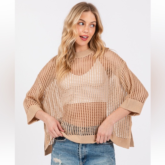 14 Boho Net Knitted Sweater Top - Picture 4 of 7